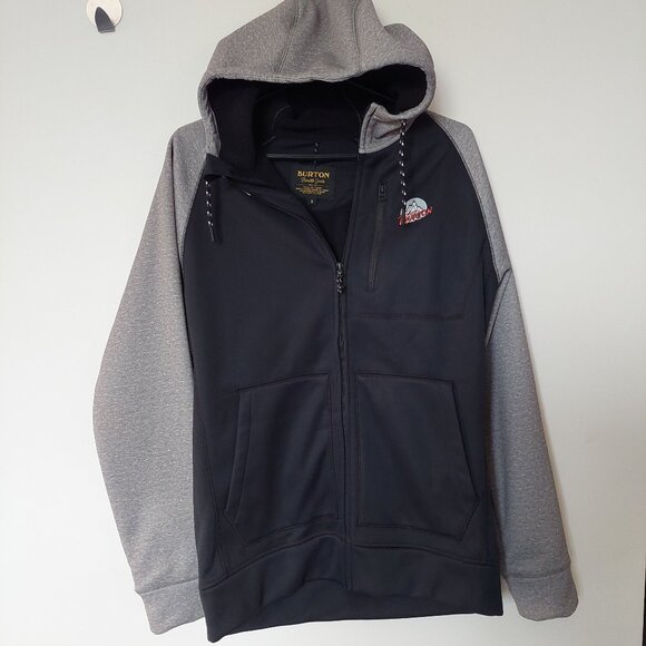 BURTON Durable Goods Hoodie Black Gray Full Zip Hoodie, Men's Small - Picture 2 of 9